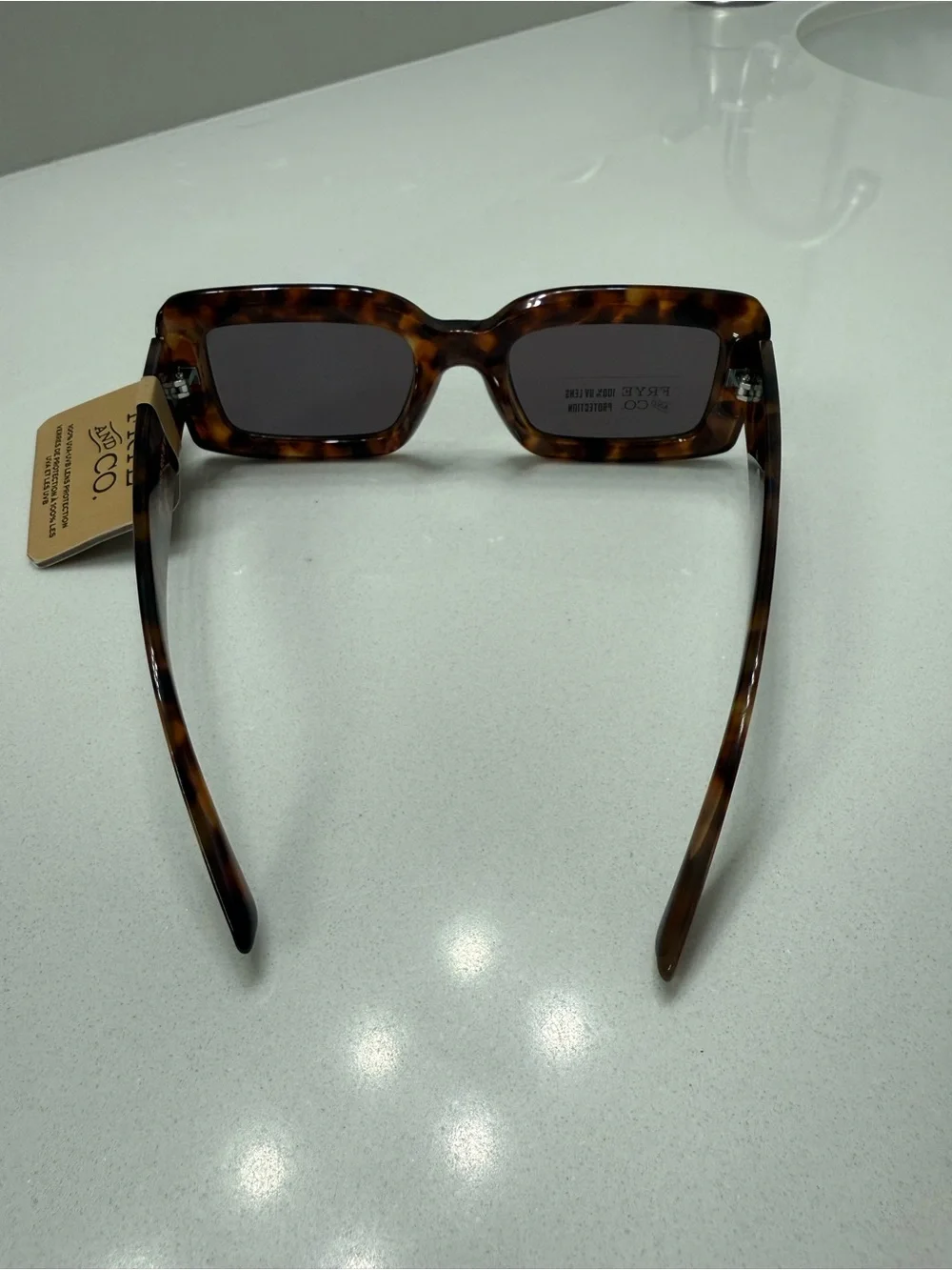 Frye Square Tortoiseshell Frame Sunglasses with Dark Lenses NWT